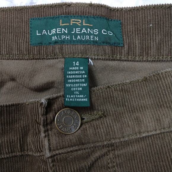 Lauren Ralph Lauren Jeans Straight Leg Brown Corduroy Classic Acadamia size 14 - Picture 4 of 8